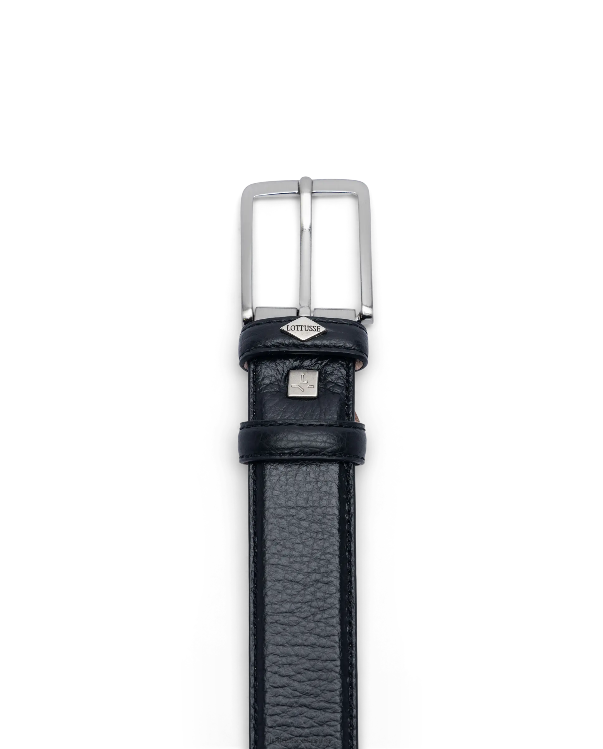 Lottusse cinturones con hebilla de becerro flor negro hombres accesorios V40NX34
