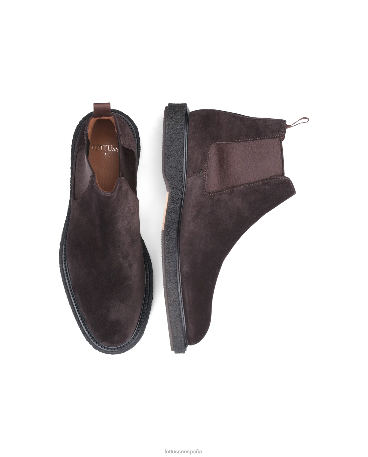Lottusse botas Brisbane de ante de becerro moca hombres calzado V40NX184