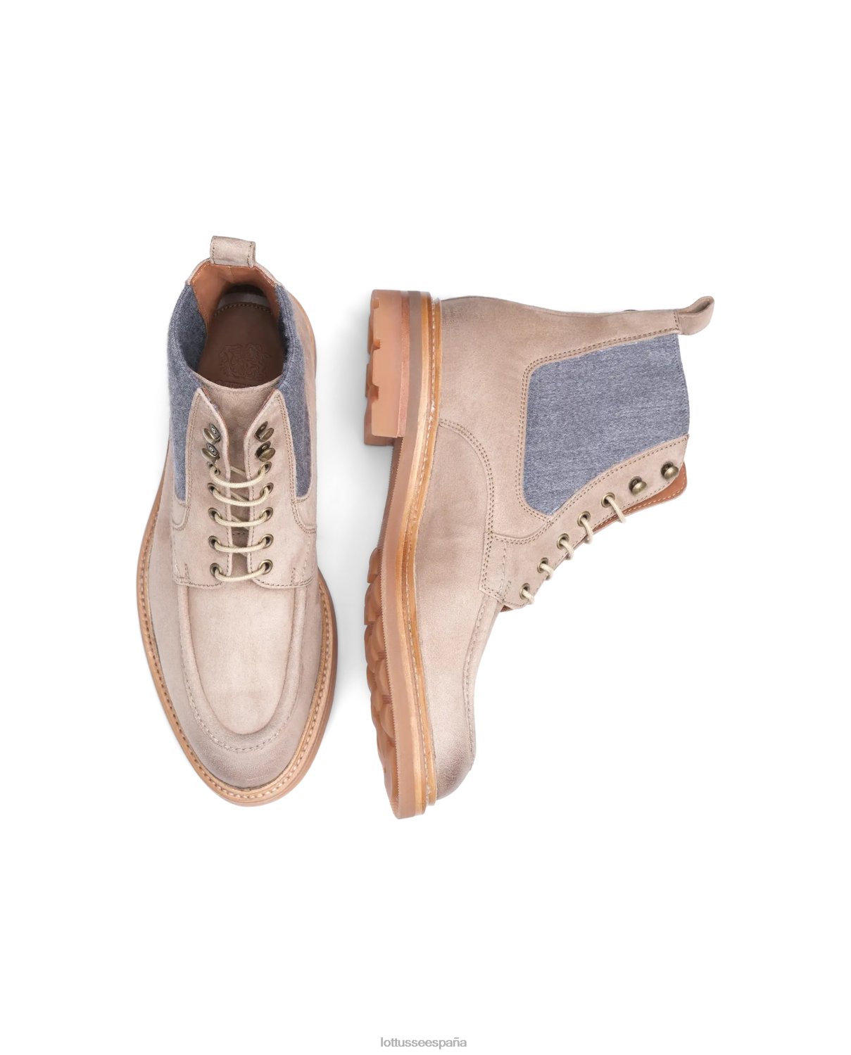 Lottusse botas de gamuza de ciervo bonaire gris pardo hombres calzado V40NX133