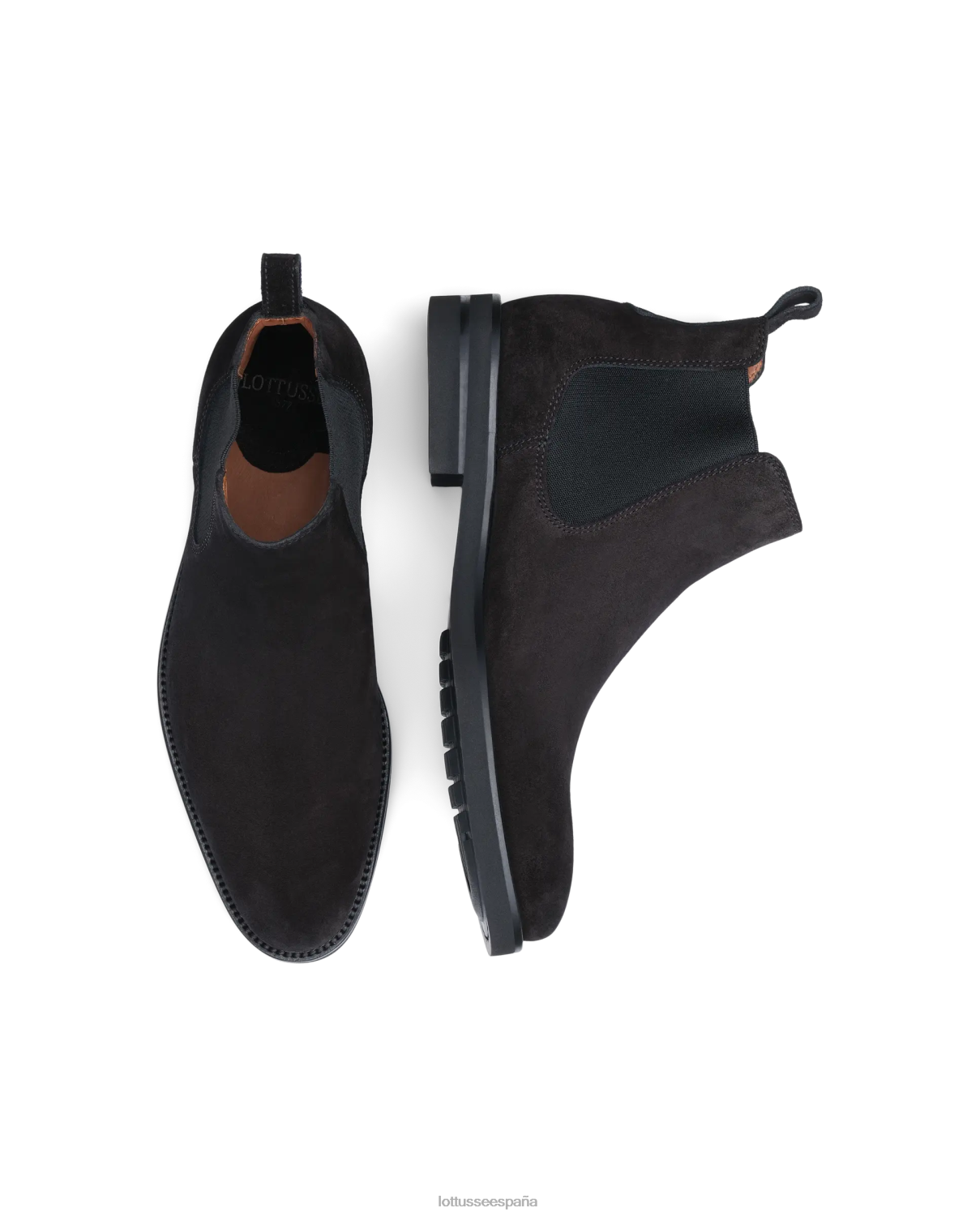Lottusse botas holborn de ante de becerro negro hombres calzado V40NX146