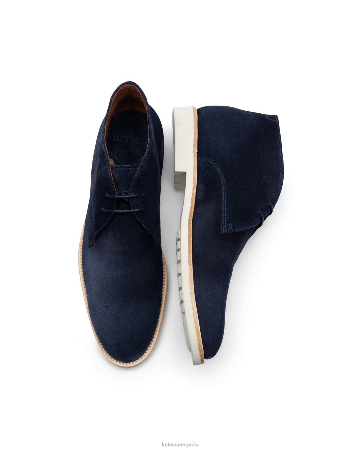 Lottusse botines venecia de ante de becerro azul marino hombres calzado V40NX90