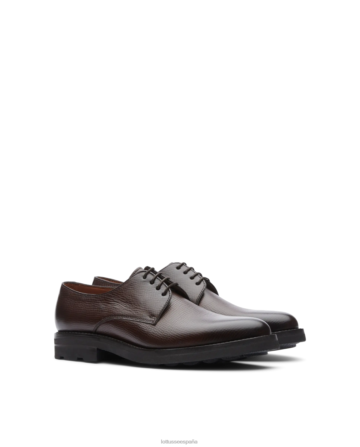 Lottusse Debry de ternera con relieve de anilina y corteza premium marrón hombres calzado V40NX53