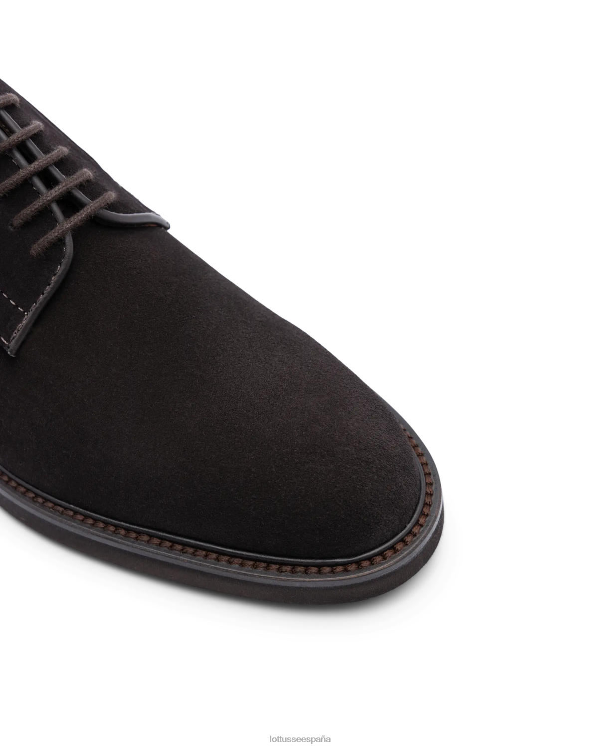Lottusse Derby de becerro de gamuza baltimore moca hombres calzado V40NX19