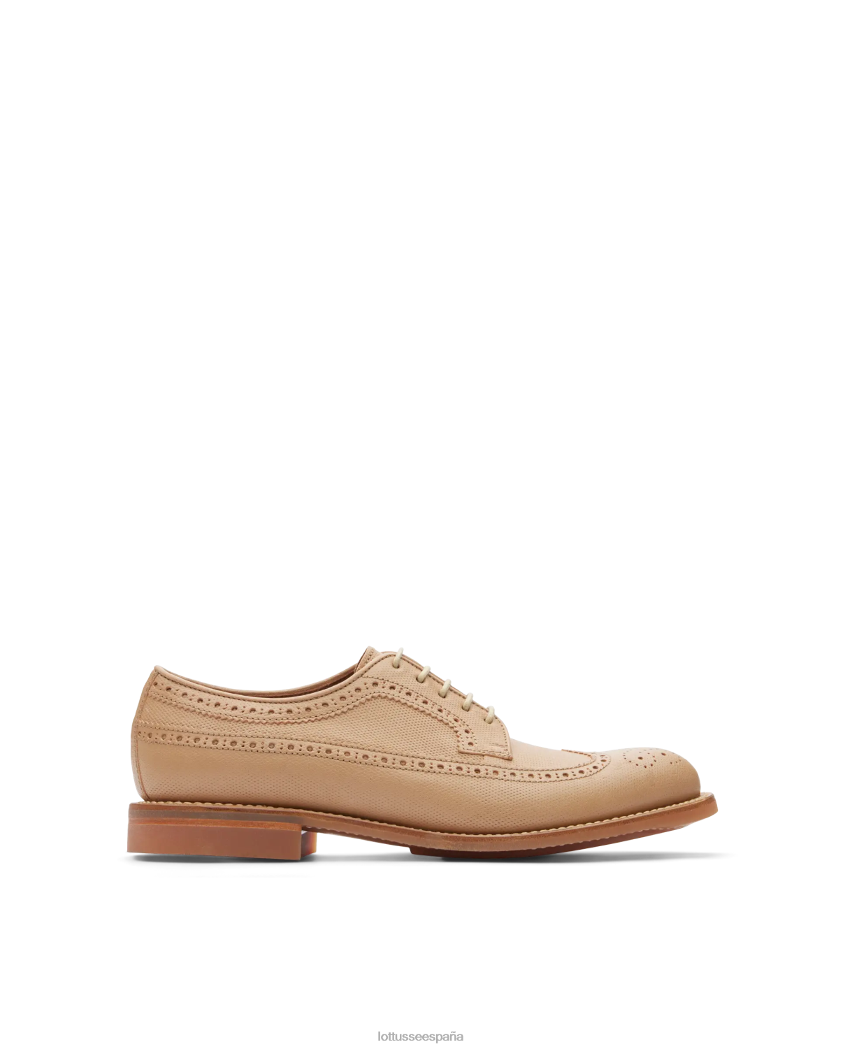 Lottusse Derby de piel de canguro con relieve de Walton beige hombres calzado V40NX67
