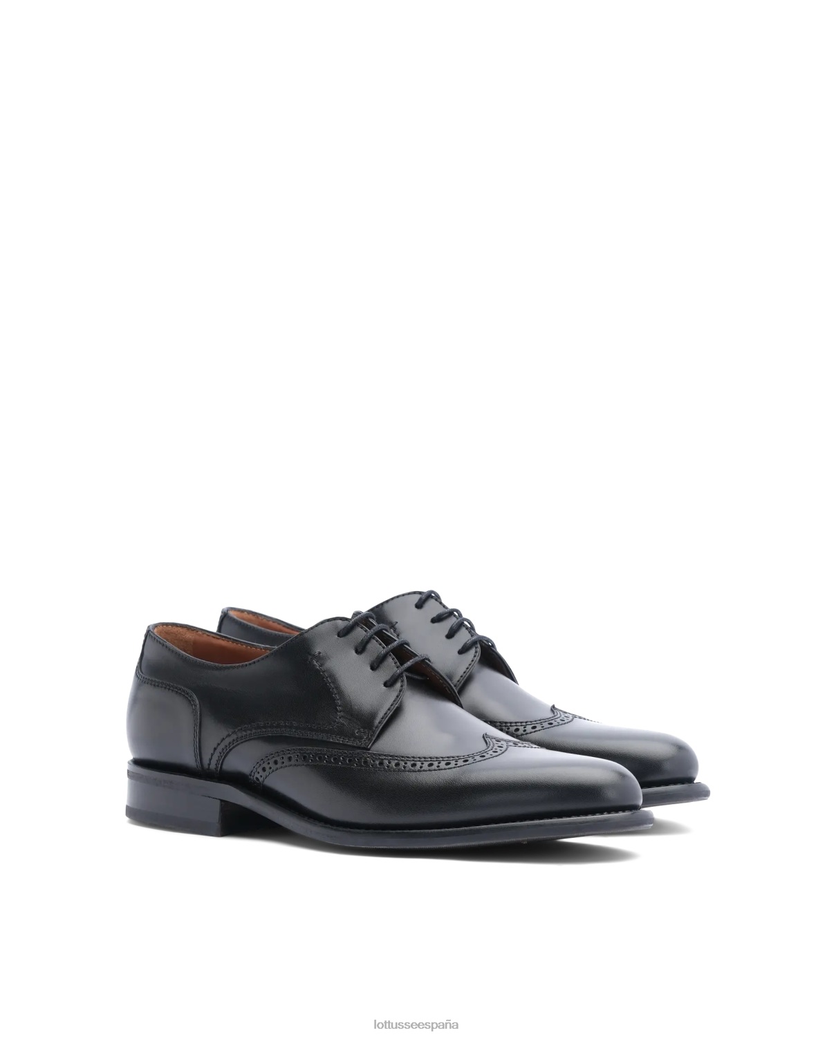 Lottusse derby de becerro brillante premium negro hombres calzado V40NX42