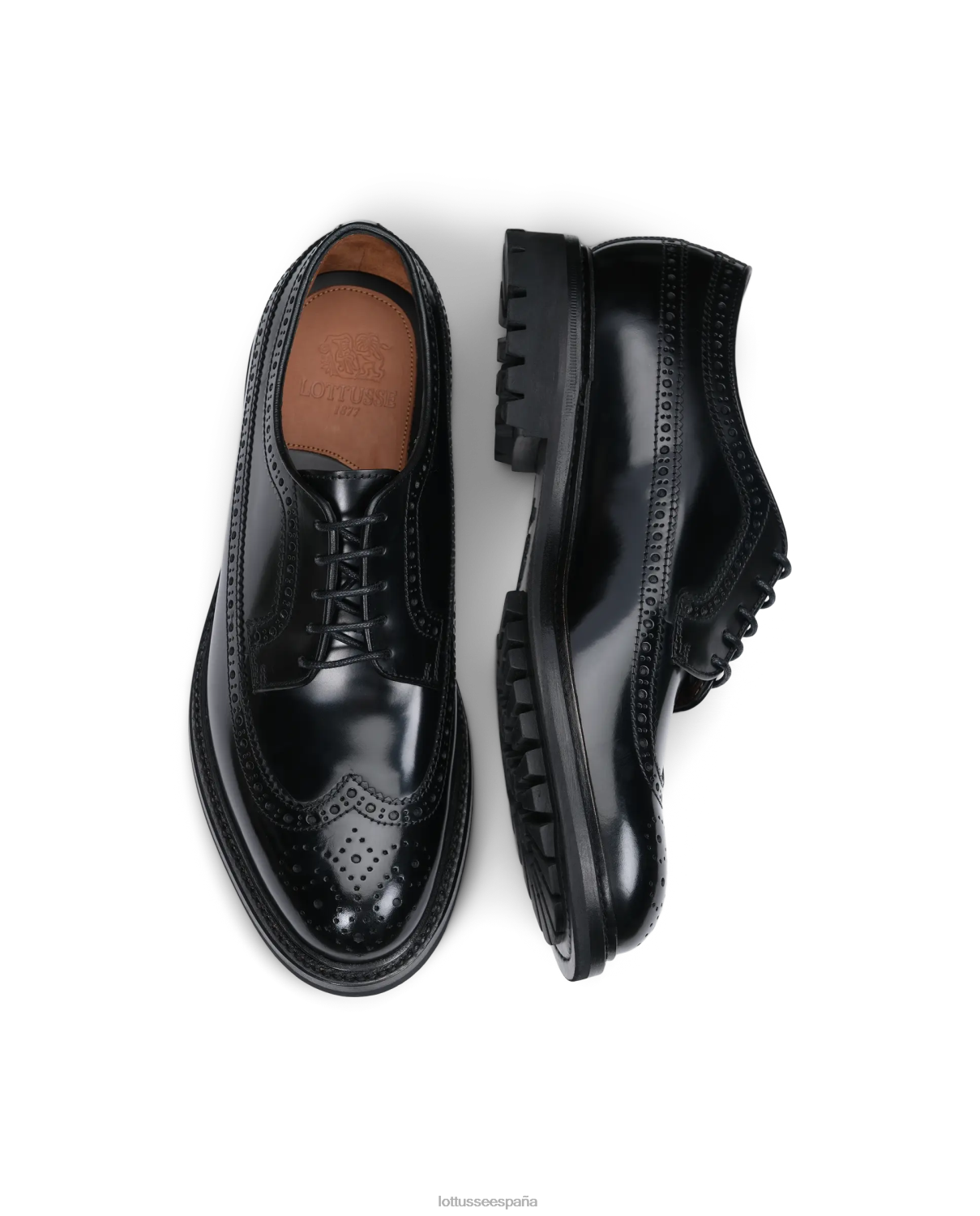 Lottusse derby de becerro con carpeta pulida walton negro hombres calzado V40NX40