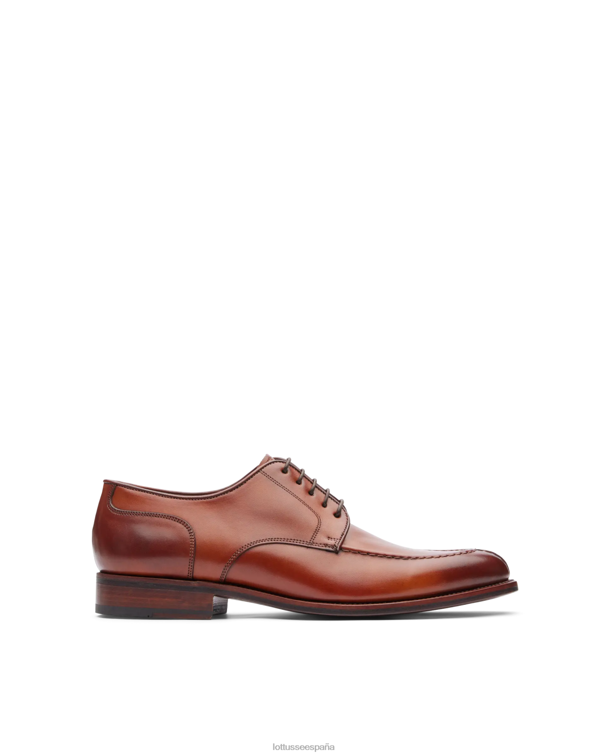 Lottusse derby de becerro de anilina con corteza premium marrón hombres calzado V40NX66