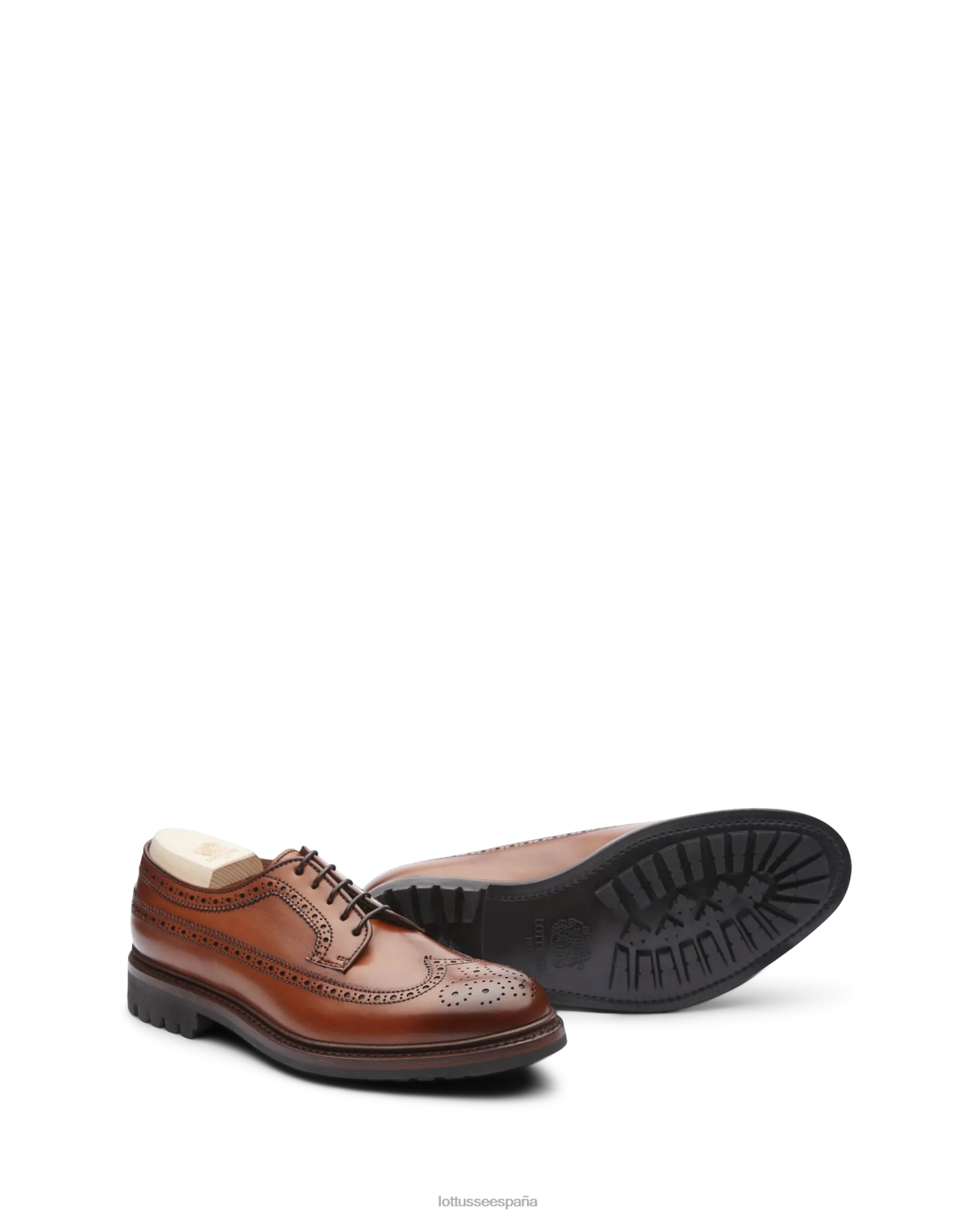 Lottusse derby de becerro de anilina de corteza de walton marrón hombres calzado V40NX56