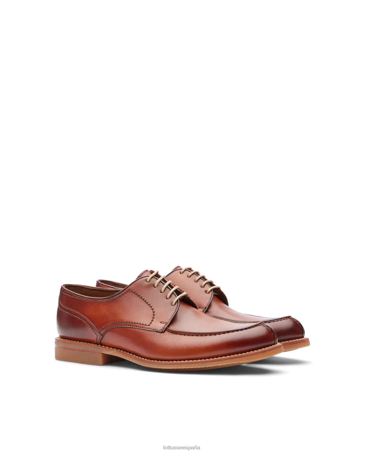 Lottusse derby de becerro de anilina de corteza de walton marrón hombres calzado V40NX61