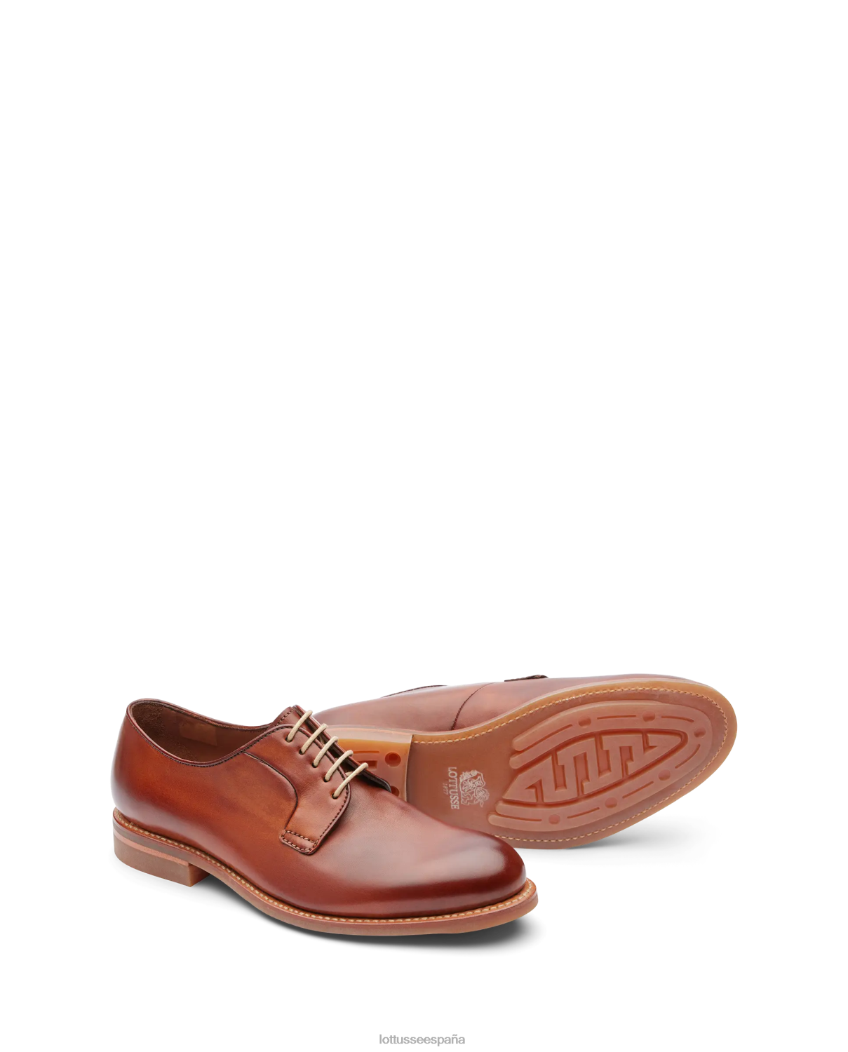 Lottusse derby de becerro de anilina de corteza de walton marrón hombres calzado V40NX68