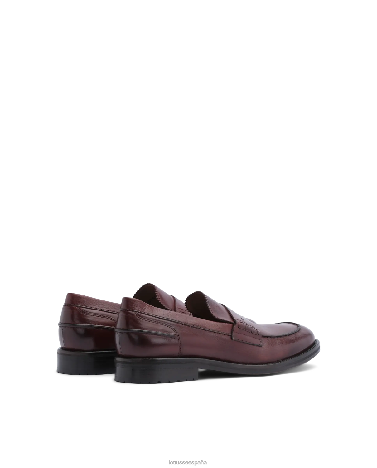Lottusse Mocasines Orwell de piel de becerro color burdeos granate hombres calzado V40NX168
