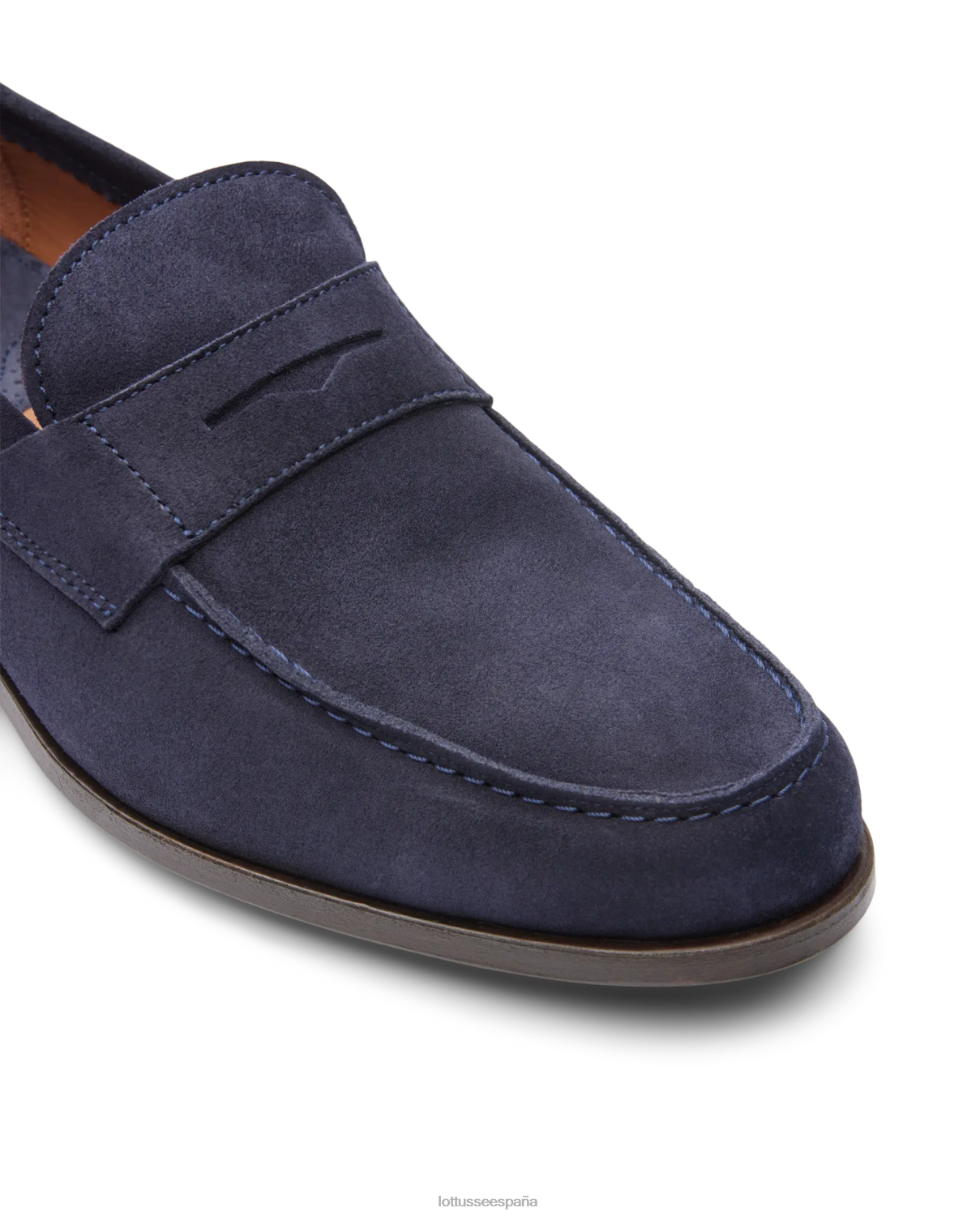 Lottusse mocasines Daytona de ante azul marino hombres calzado V40NX63