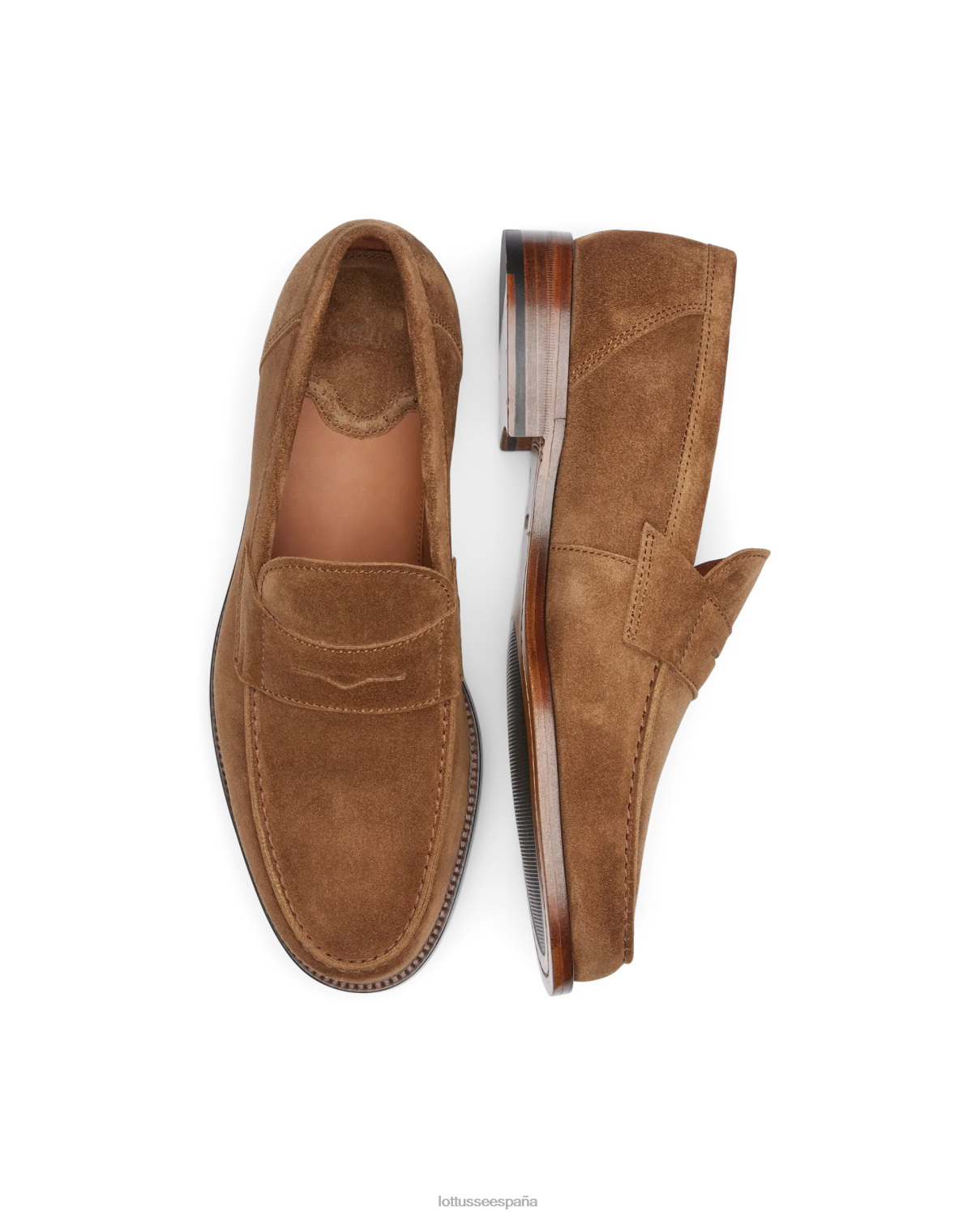 Lottusse mocasines Daytona de ante marrón hombres calzado V40NX64