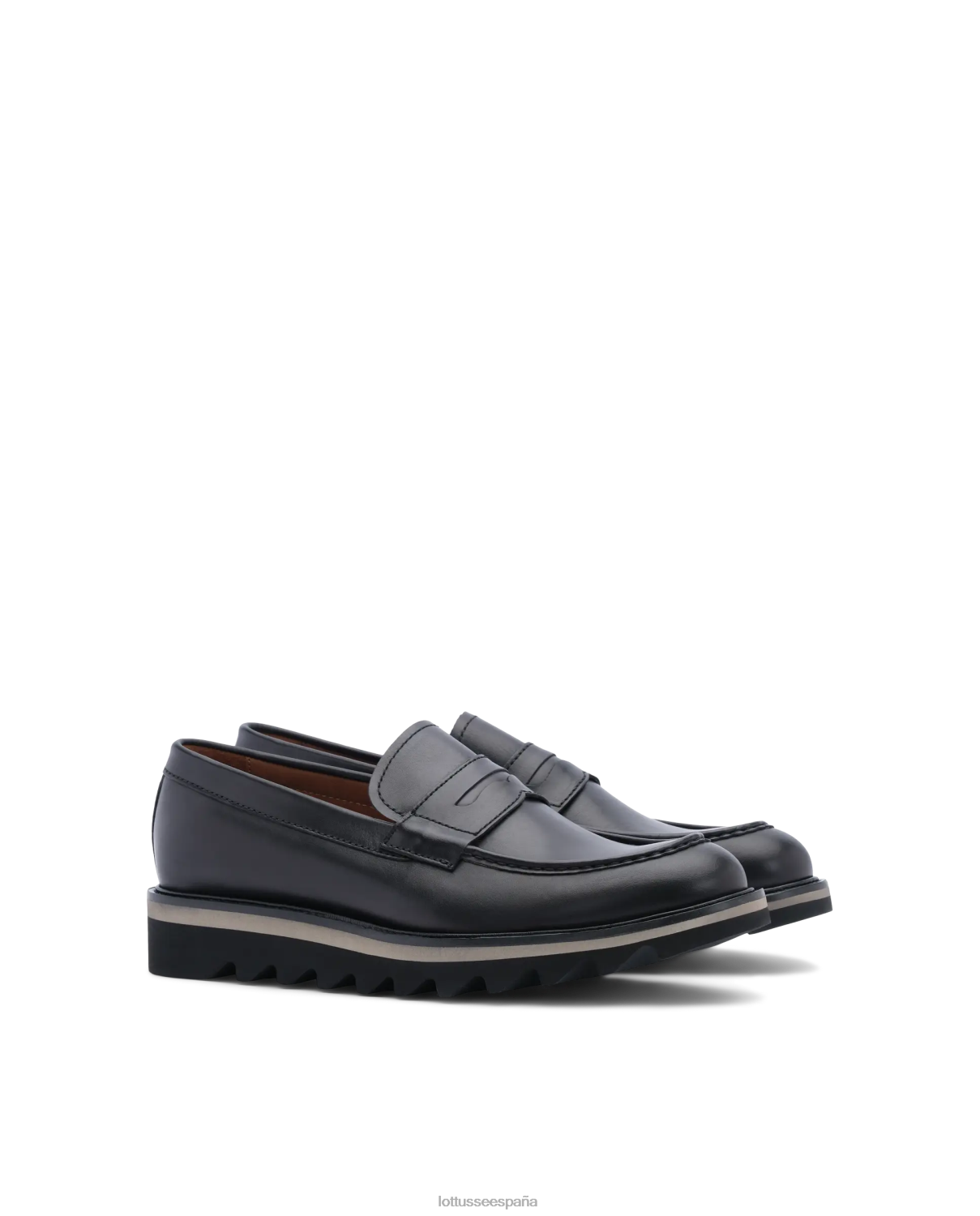 Lottusse mocasines Dublin de piel anilina negro hombres calzado V40NX181