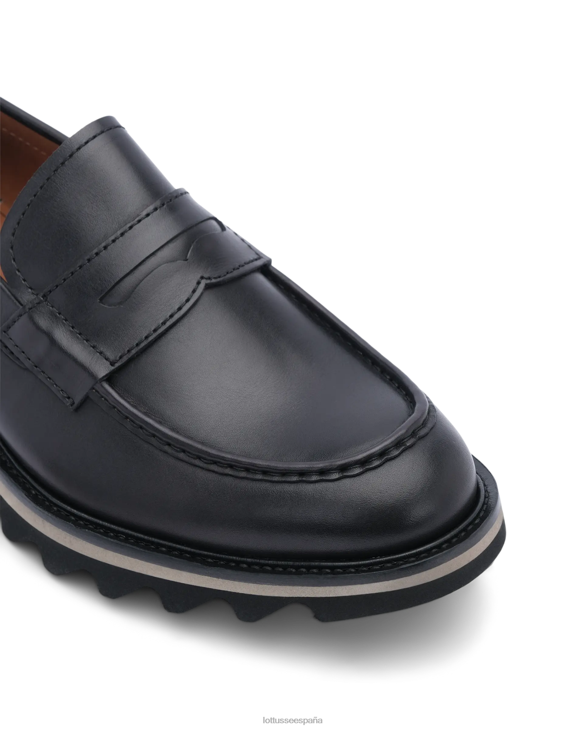 Lottusse mocasines Dublin de piel anilina negro hombres calzado V40NX181