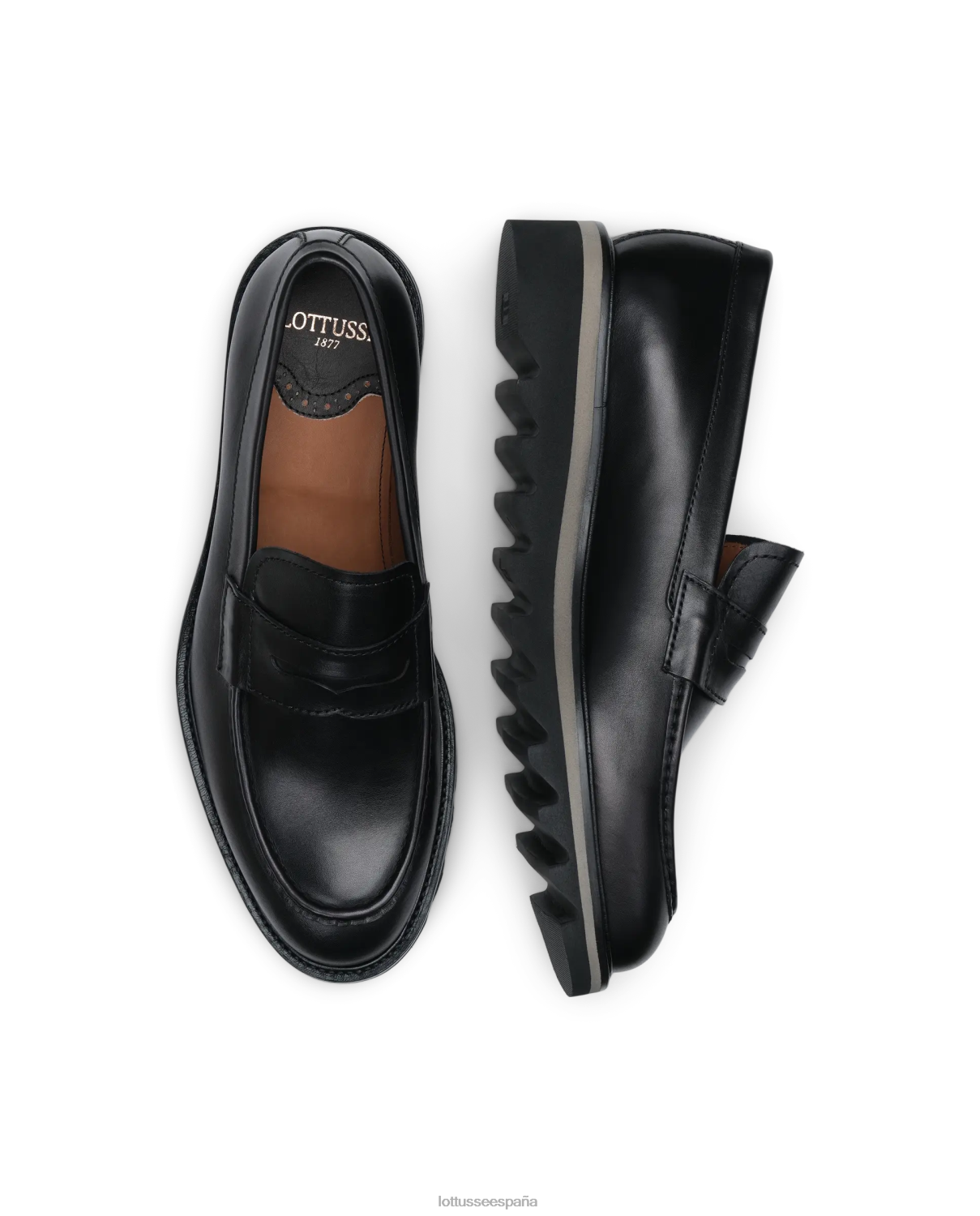 Lottusse mocasines Dublin de piel anilina negro hombres calzado V40NX181