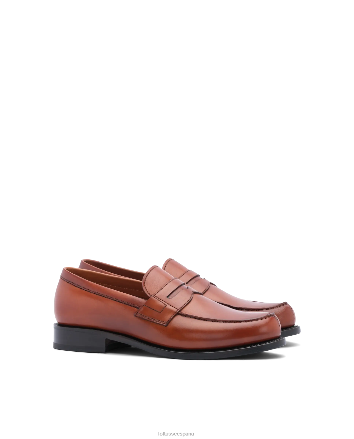 Lottusse mocasines Kingstown crust anilin de becerro marrón hombres calzado V40NX44
