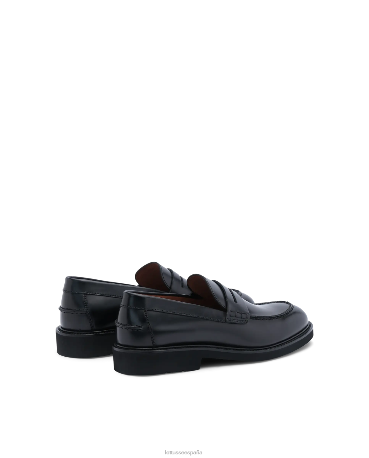 Lottusse mocasines baltimore de becerro brillante negro hombres calzado V40NX163