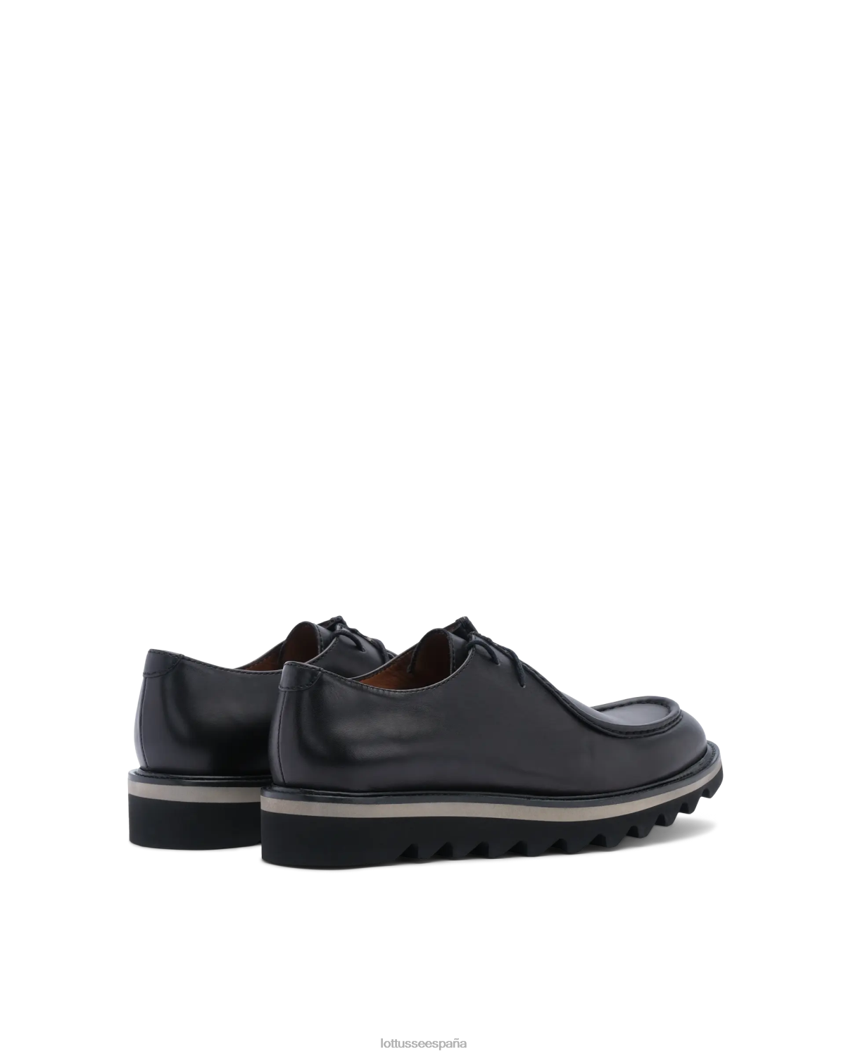 Lottusse mocasines derby con tacón de cuña y becerro Dublin negro hombres calzado V40NX180