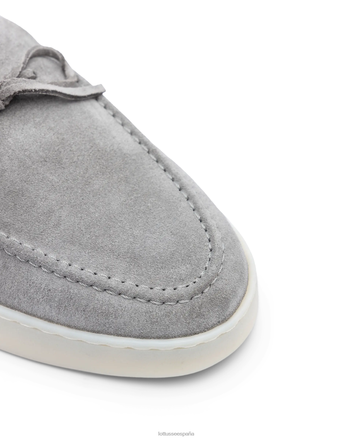 Lottusse mocasines fornells de ante y becerro gris plomo hombres calzado V40NX73
