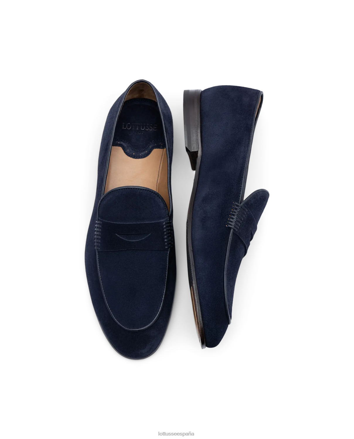 Lottusse mocasines verona de ante azul marino hombres calzado V40NX78