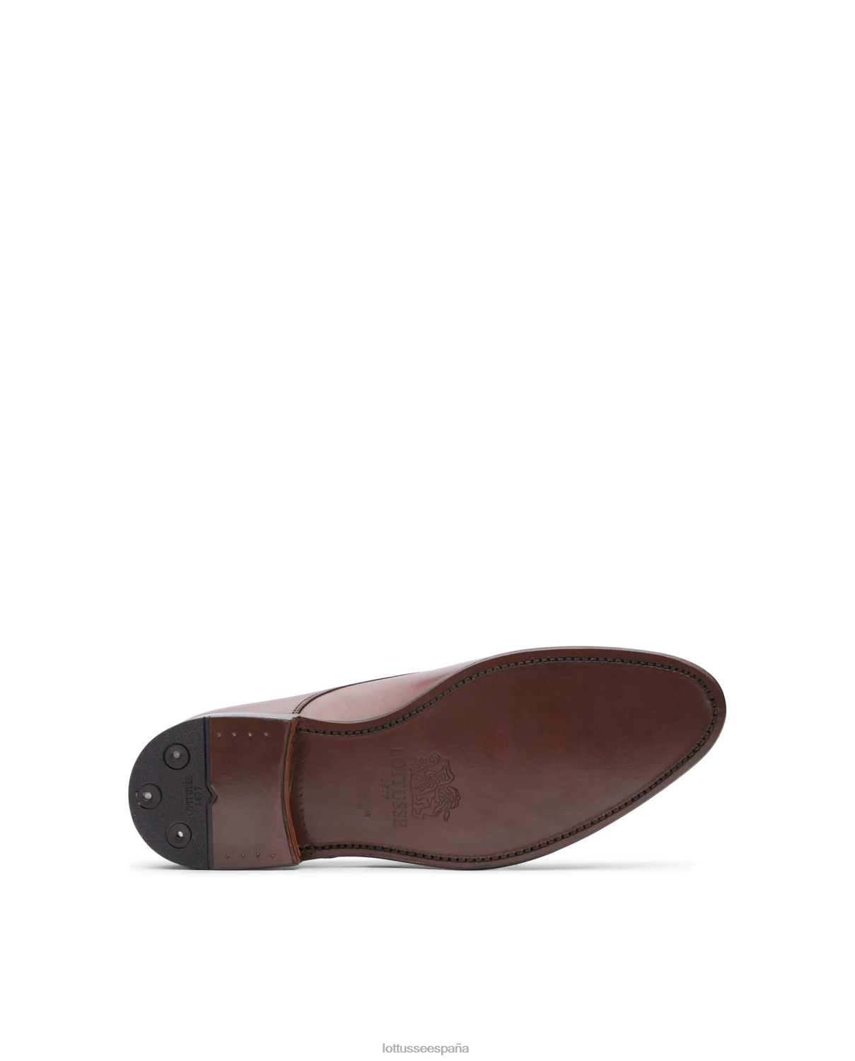 Lottusse monjes de ternera con anilina y corteza premium marrón hombres calzado V40NX95