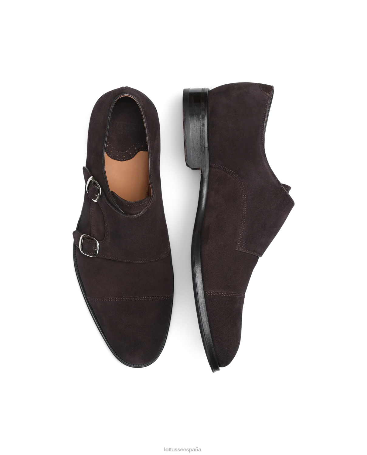 Lottusse zapatos monje lenox de ante de becerro moca hombres calzado V40NX136