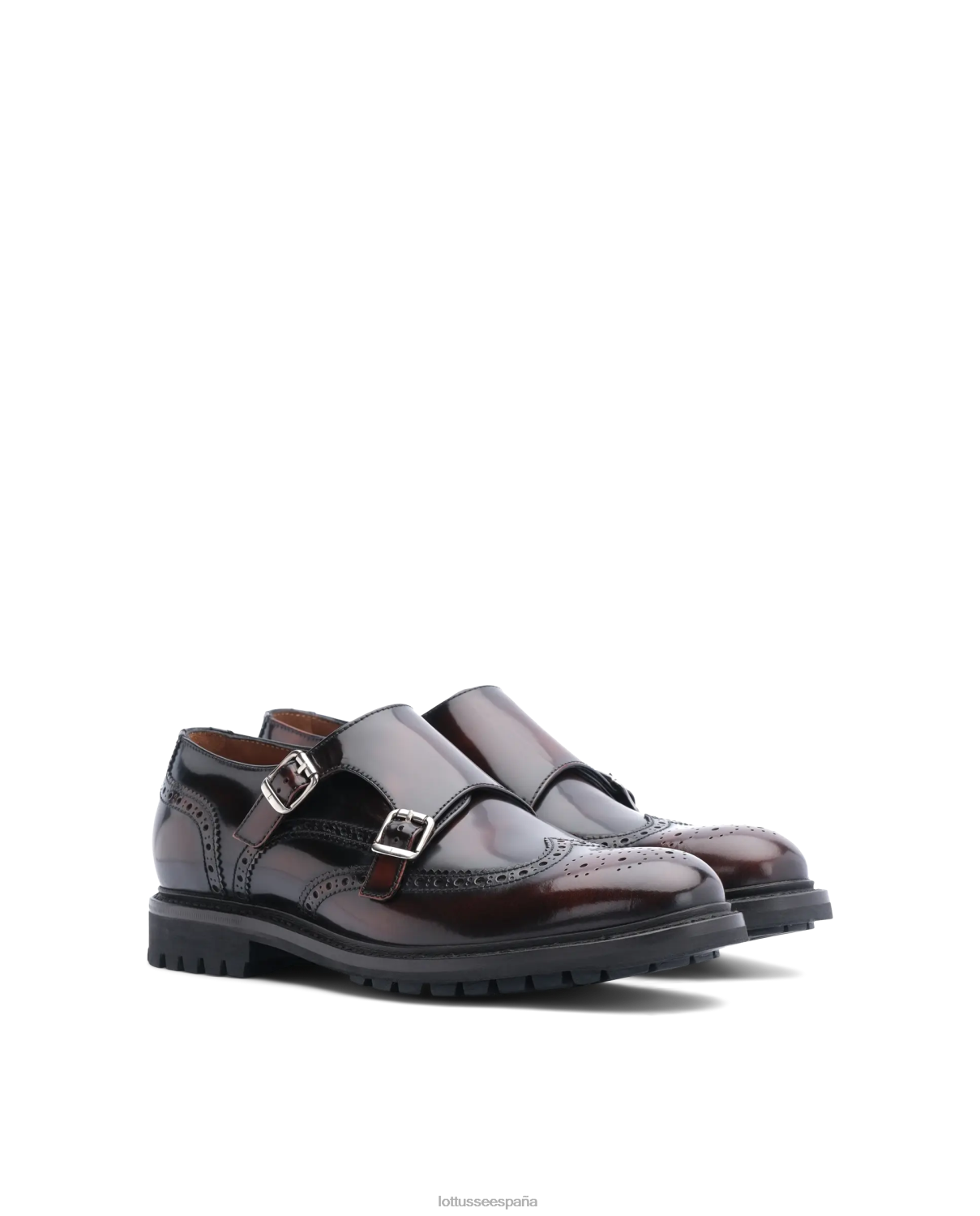 Lottusse zapatos monje walton de becerro marrón hombres calzado V40NX41