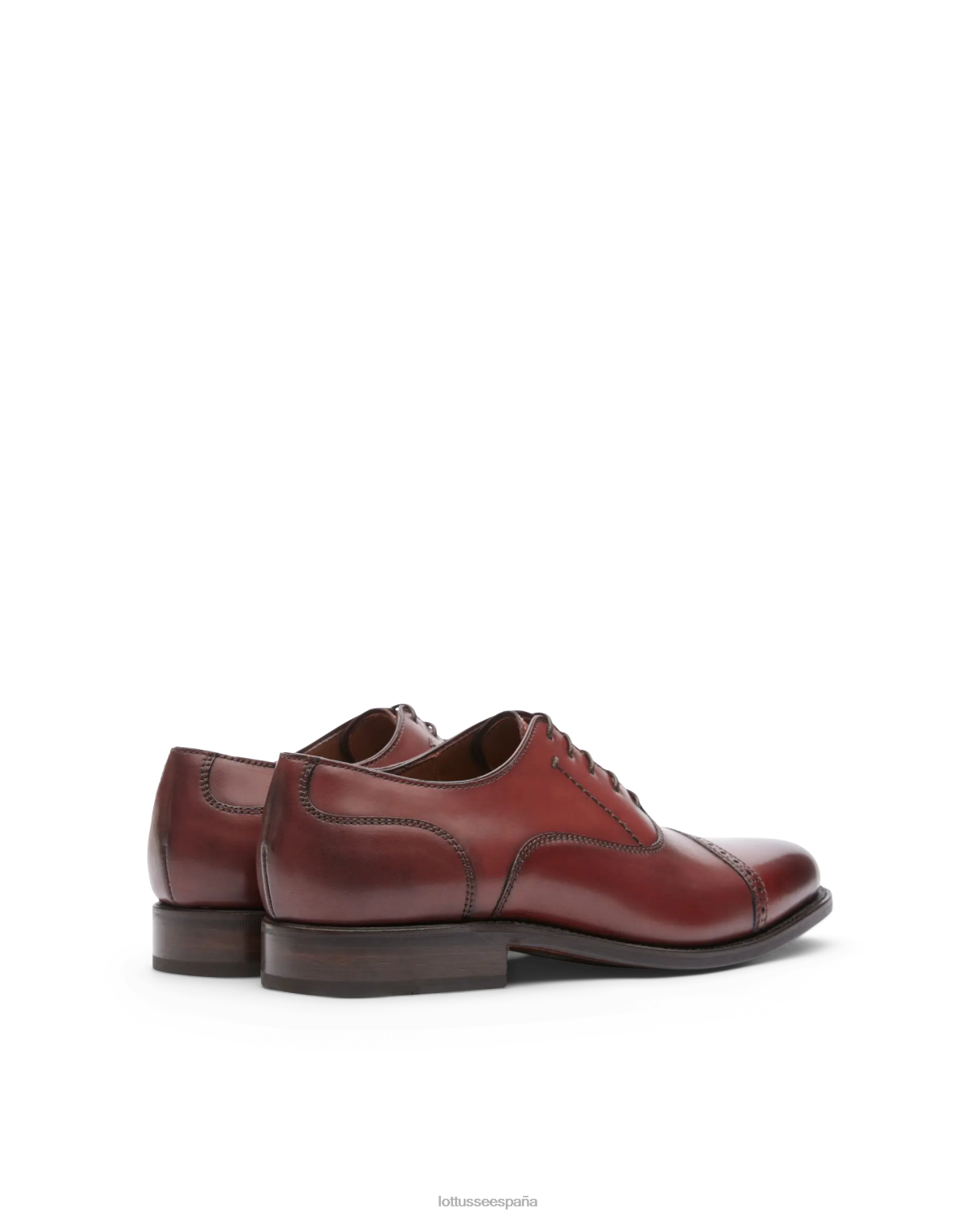 Lottusse Oxford de becerro anilina con corteza burdeos premium negro hombres calzado V40NX52
