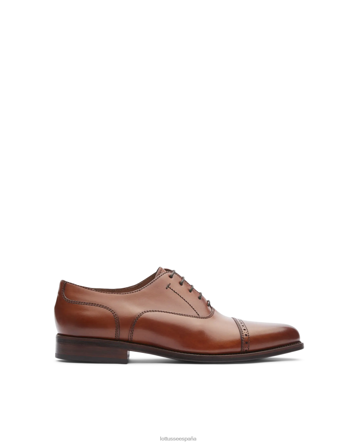 Lottusse Oxford de becerro de anilina con corteza premium marrón hombres calzado V40NX51