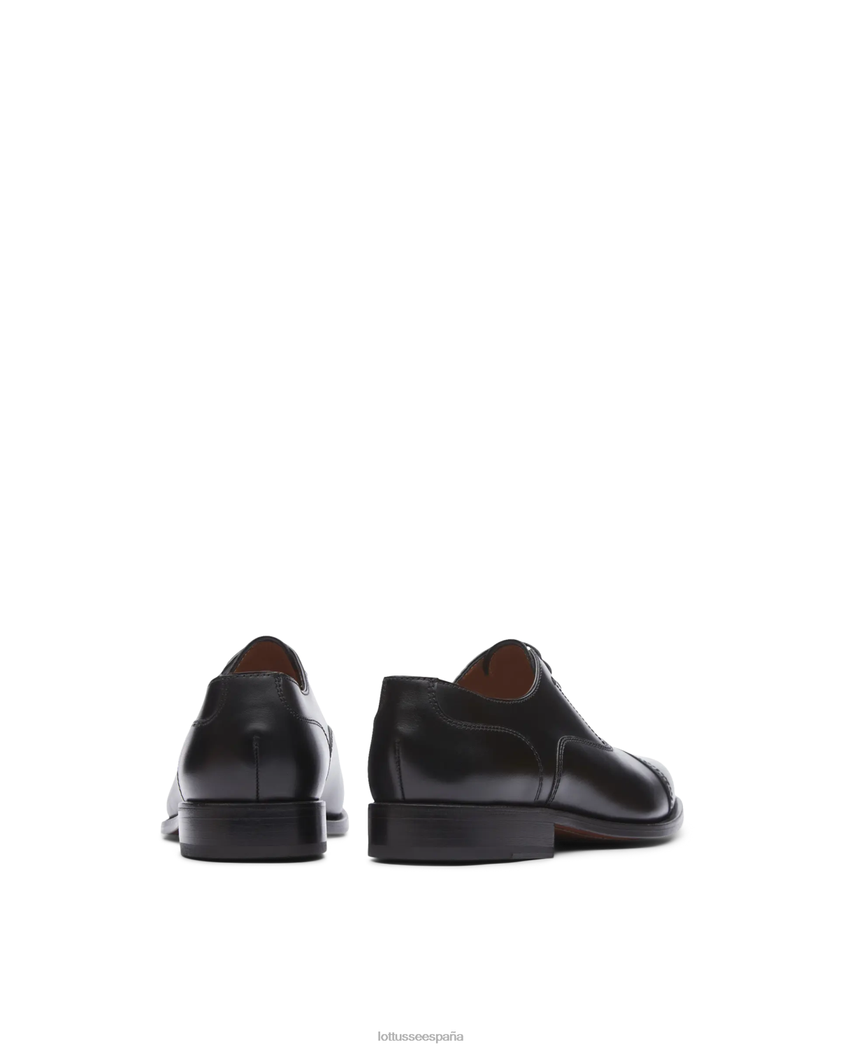 Lottusse Oxford de becerro de anilina con corteza premium negro hombres calzado V40NX50