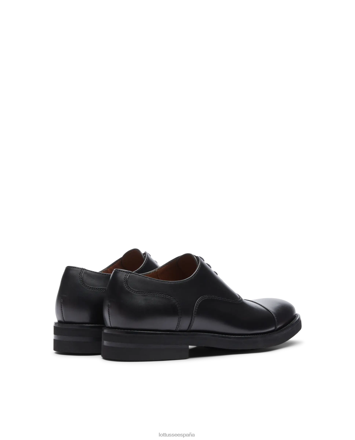 Lottusse holborn cepillado de becerro oxford negro hombres calzado V40NX15