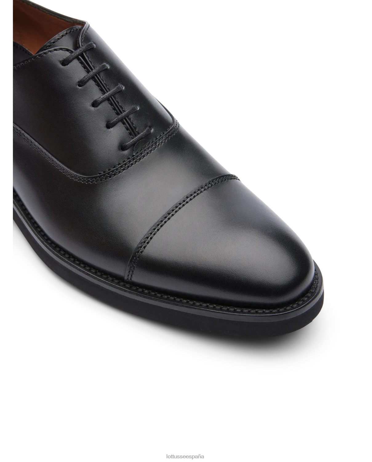 Lottusse holborn cepillado de becerro oxford negro hombres calzado V40NX15