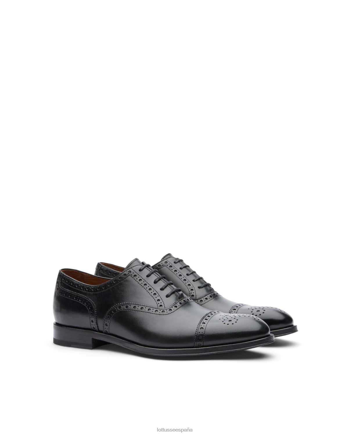 Lottusse lenox cepillado de becerro oxford negro hombres calzado V40NX10