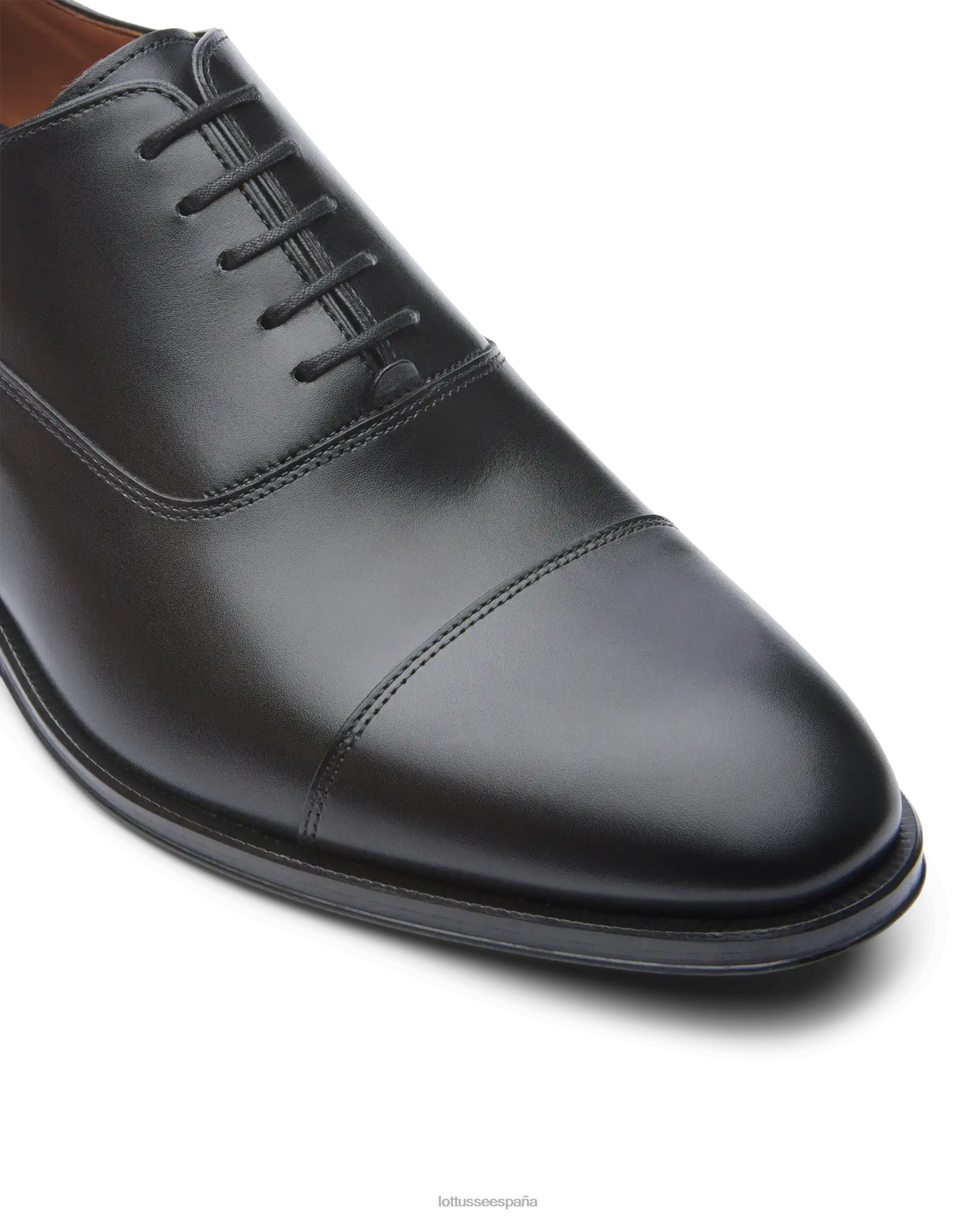 Lottusse lenox cepillado de becerro oxford negro hombres calzado V40NX8