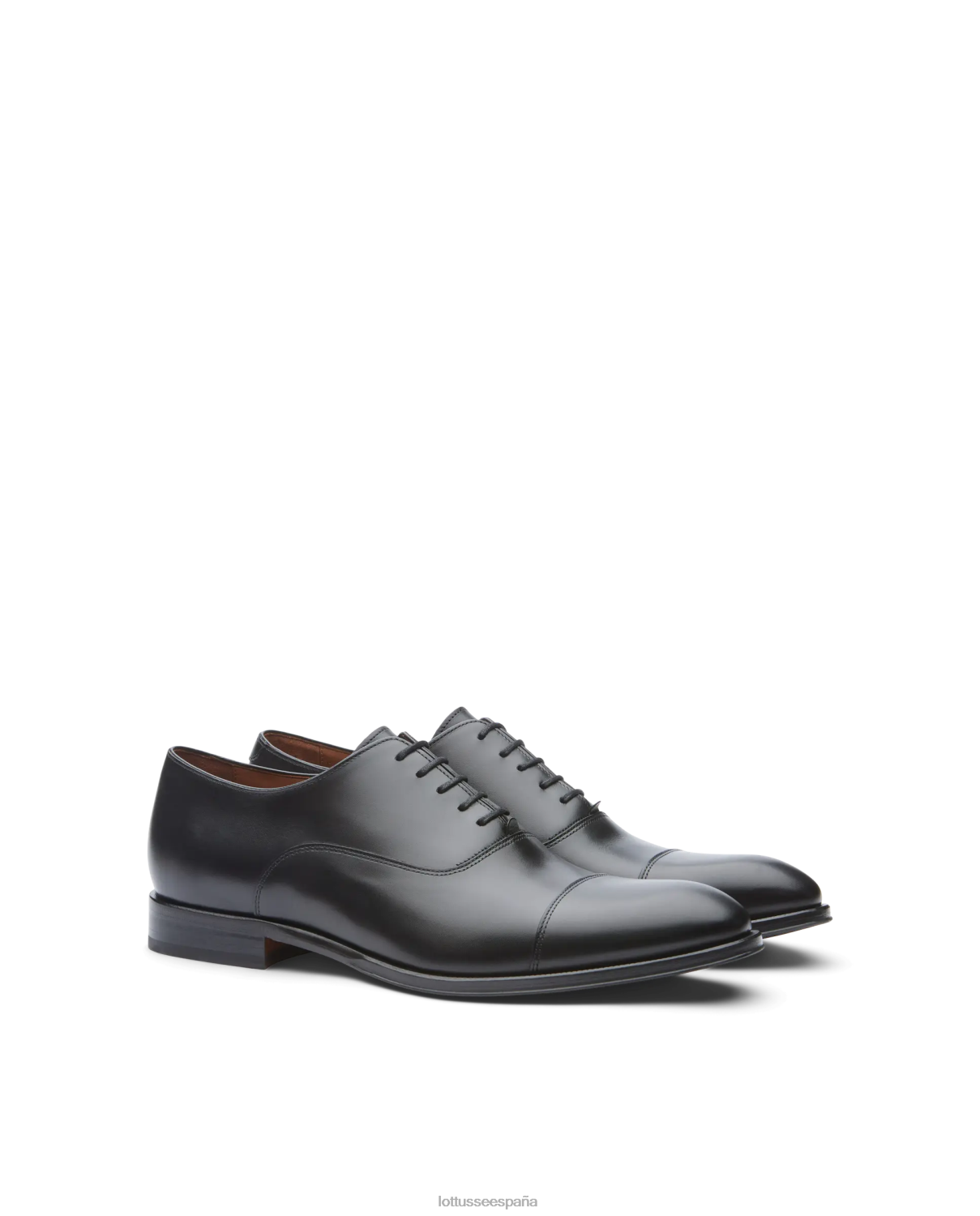 Lottusse lenox cepillado de becerro oxford negro hombres calzado V40NX8