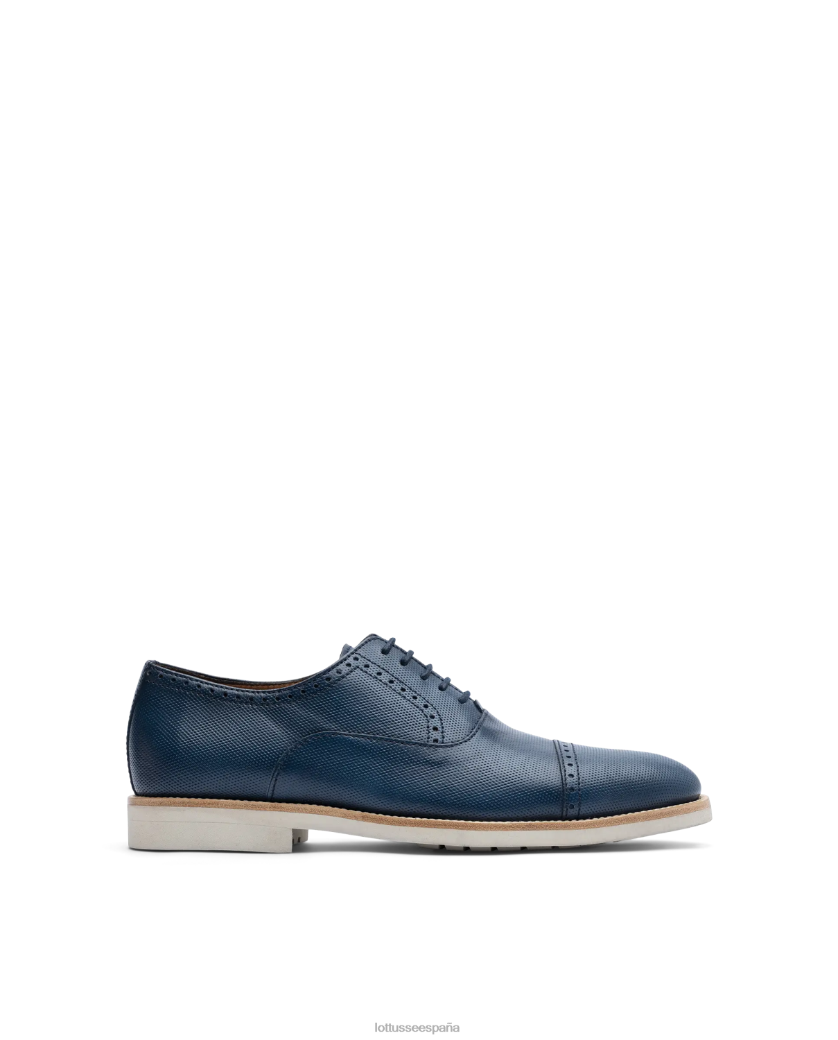Lottusse pincel venecia de becerro repujado oxford azul marino hombres calzado V40NX80