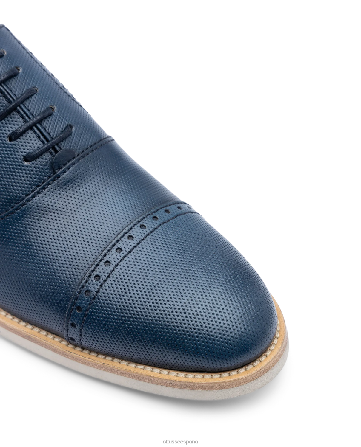 Lottusse pincel venecia de becerro repujado oxford azul marino hombres calzado V40NX80