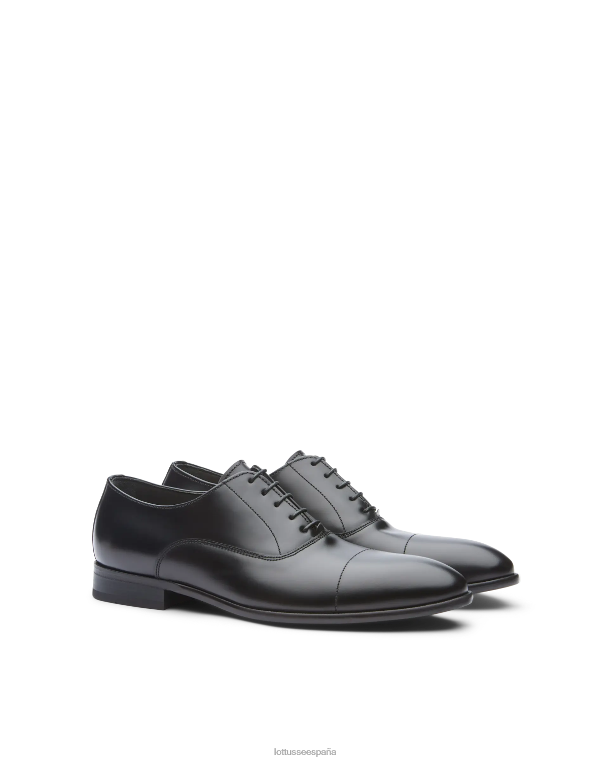 Lottusse regent Oxford de becerro brillante negro hombres calzado V40NX30