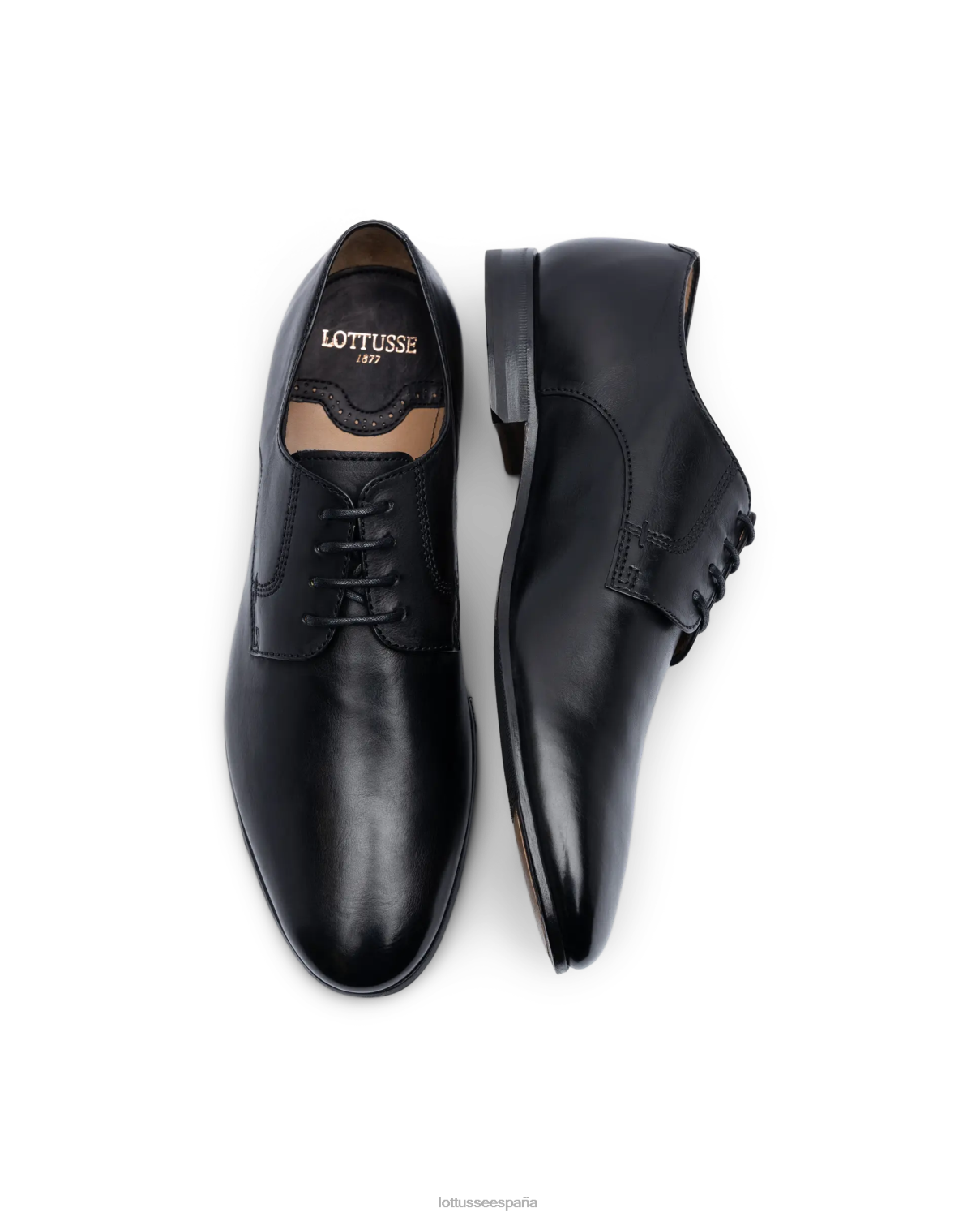 Lottusse verona cepillado de becerro oxford negro hombres calzado V40NX89