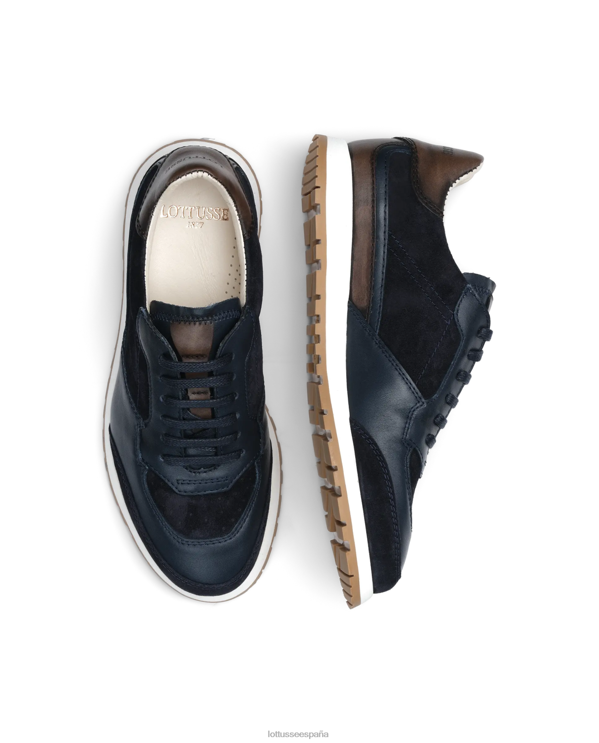 Lottusse zapatillas mancor de ante de becerro multicolor azul marino hombres calzado V40NX193