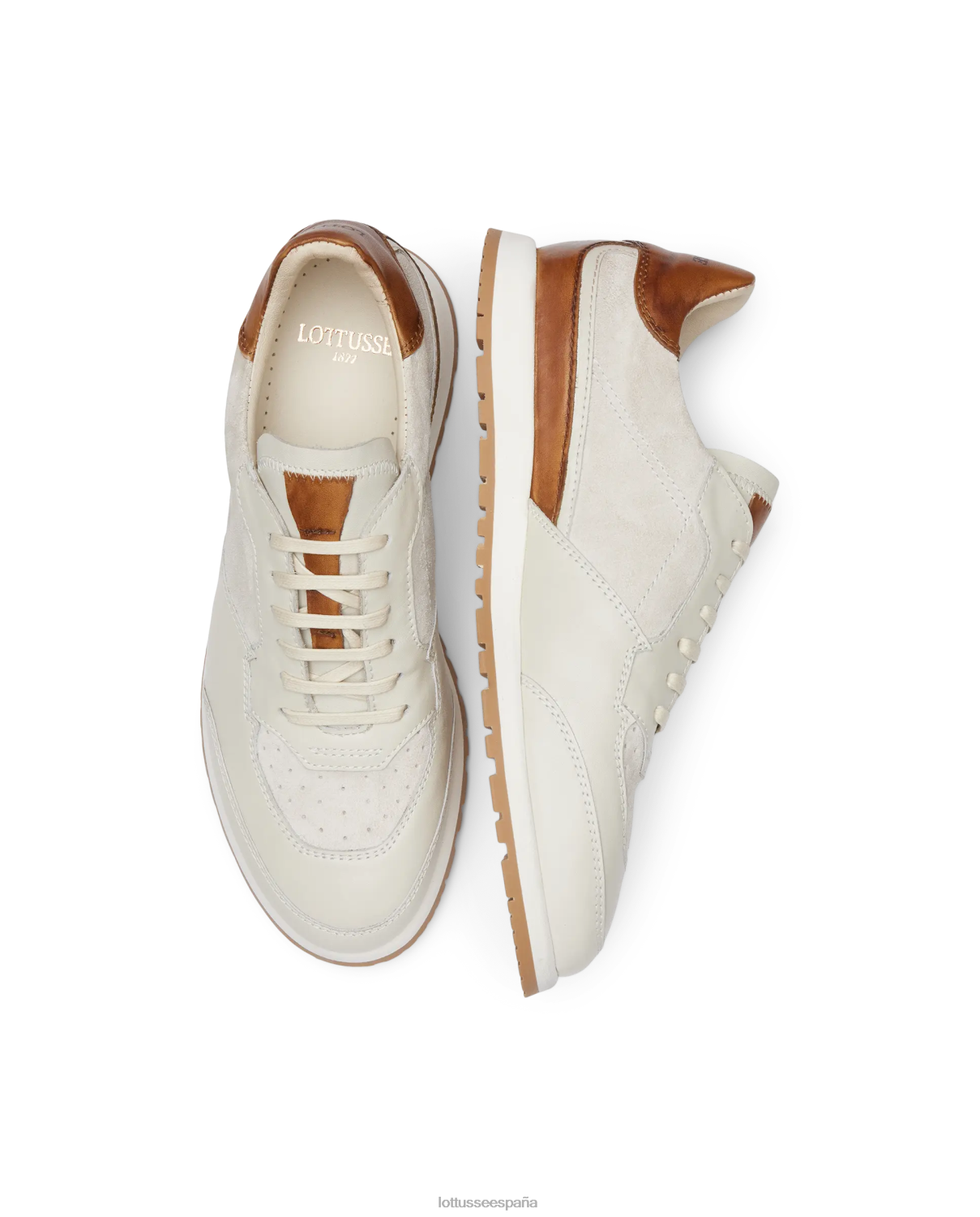 Lottusse zapatillas mancor de pantorrilla suave blanquecino hombres calzado V40NX194