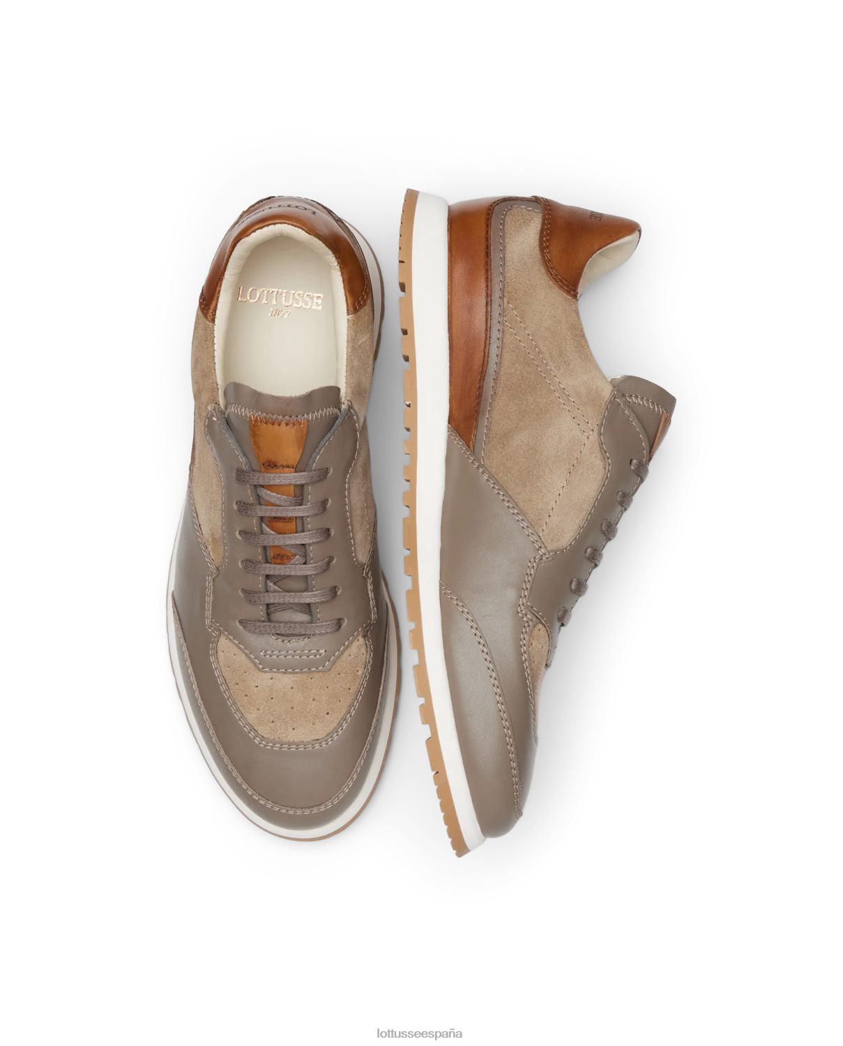 Lottusse zapatillas mancor de pantorrilla suave gris pardo hombres calzado V40NX195
