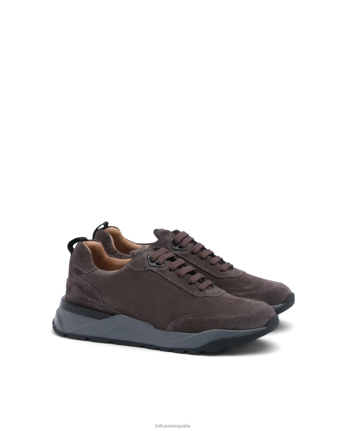 Lottusse zapatillas osaka de ante de becerro gris plomo hombres calzado V40NX196
