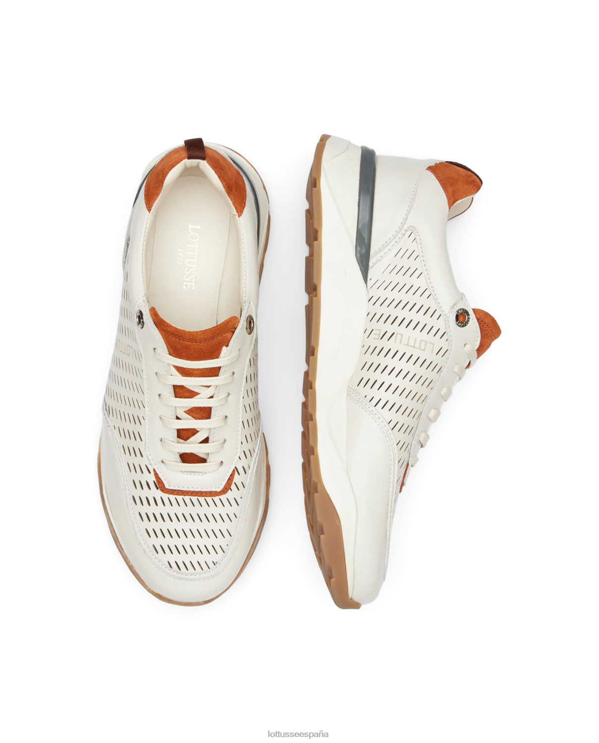 Lottusse zapatillas osaka de pantorrilla suave blanquecino hombres calzado V40NX124