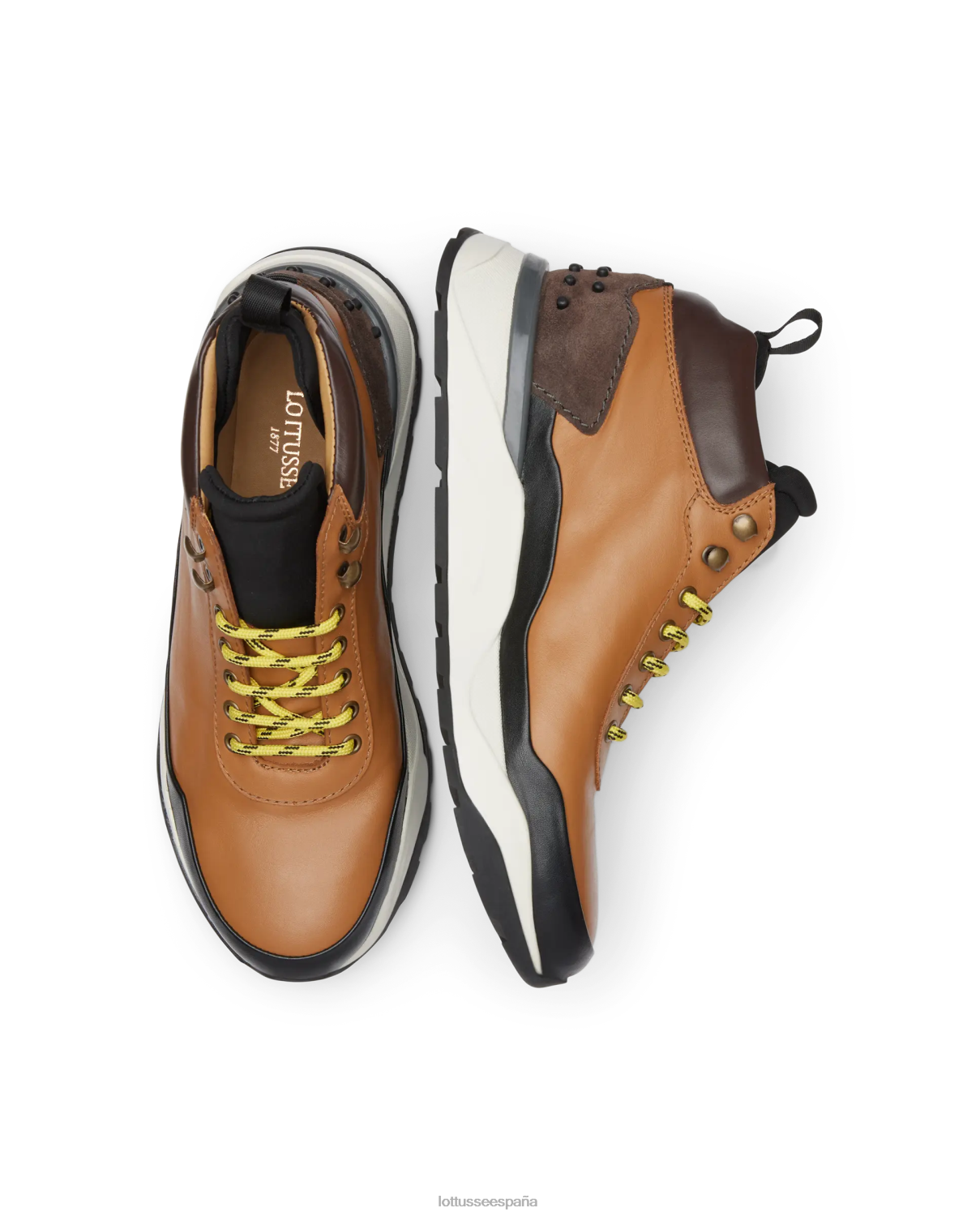 Lottusse zapatillas osaka de pantorrilla suave marrón hombres calzado V40NX197
