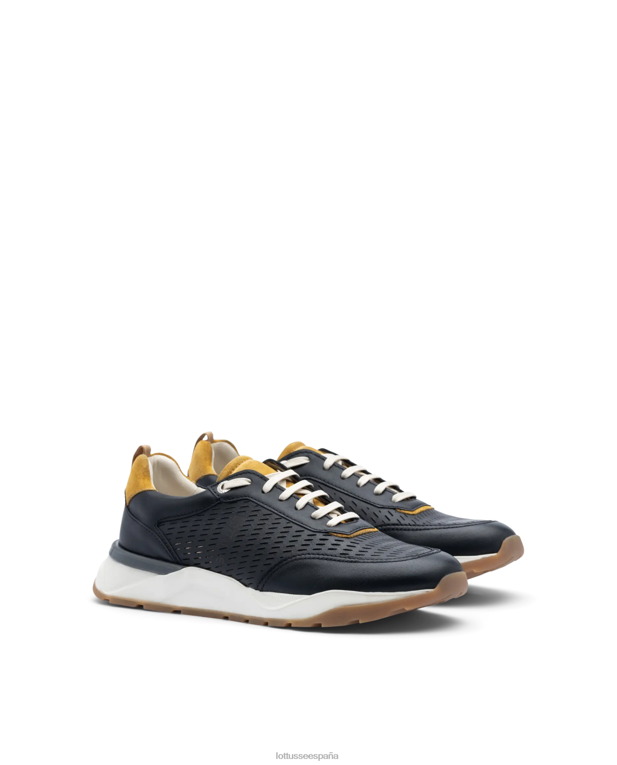 Lottusse zapatillas osaka de pantorrilla suave negro hombres calzado V40NX126