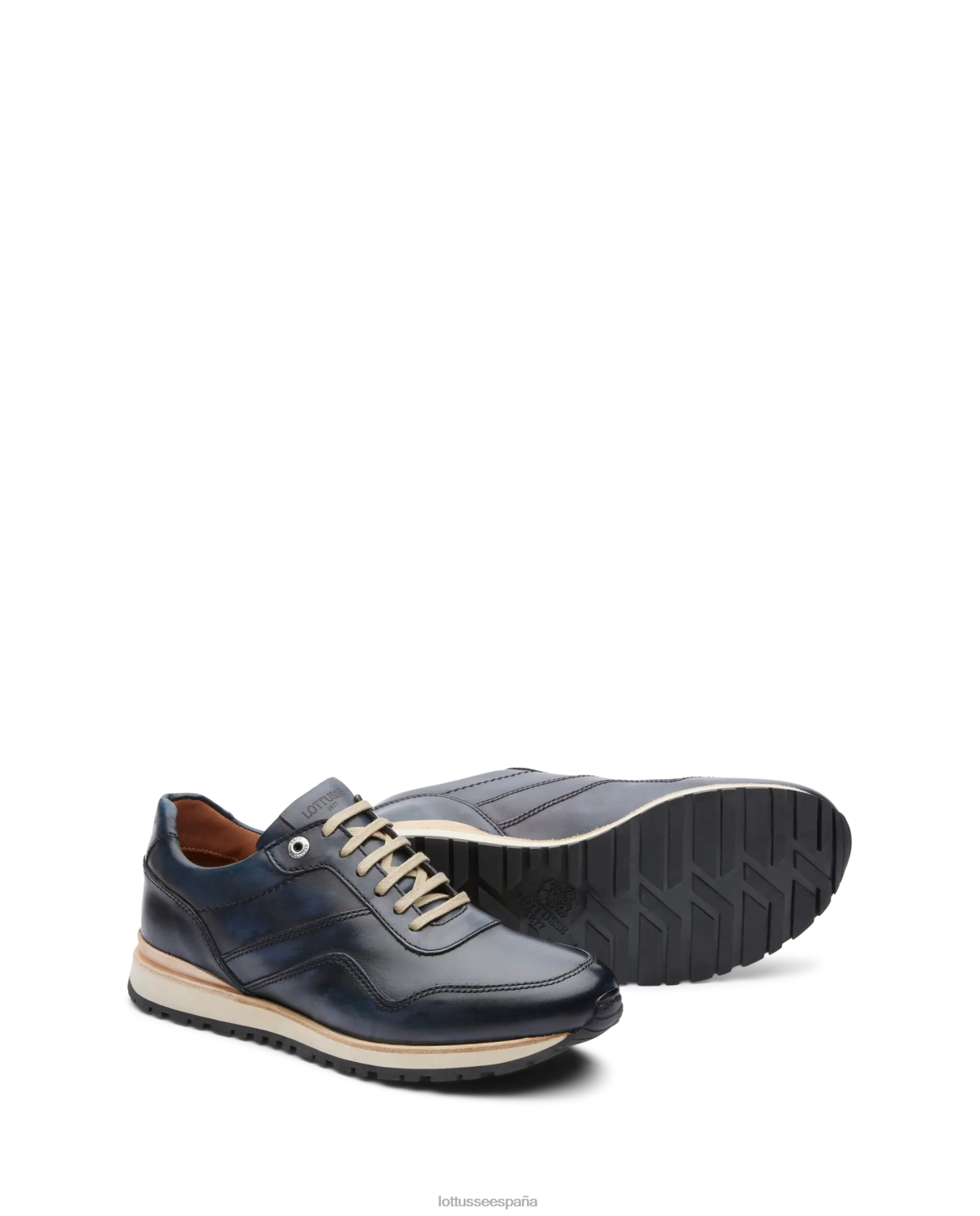 Lottusse zapatillas tokyo de becerro azul marino hombres calzado V40NX21