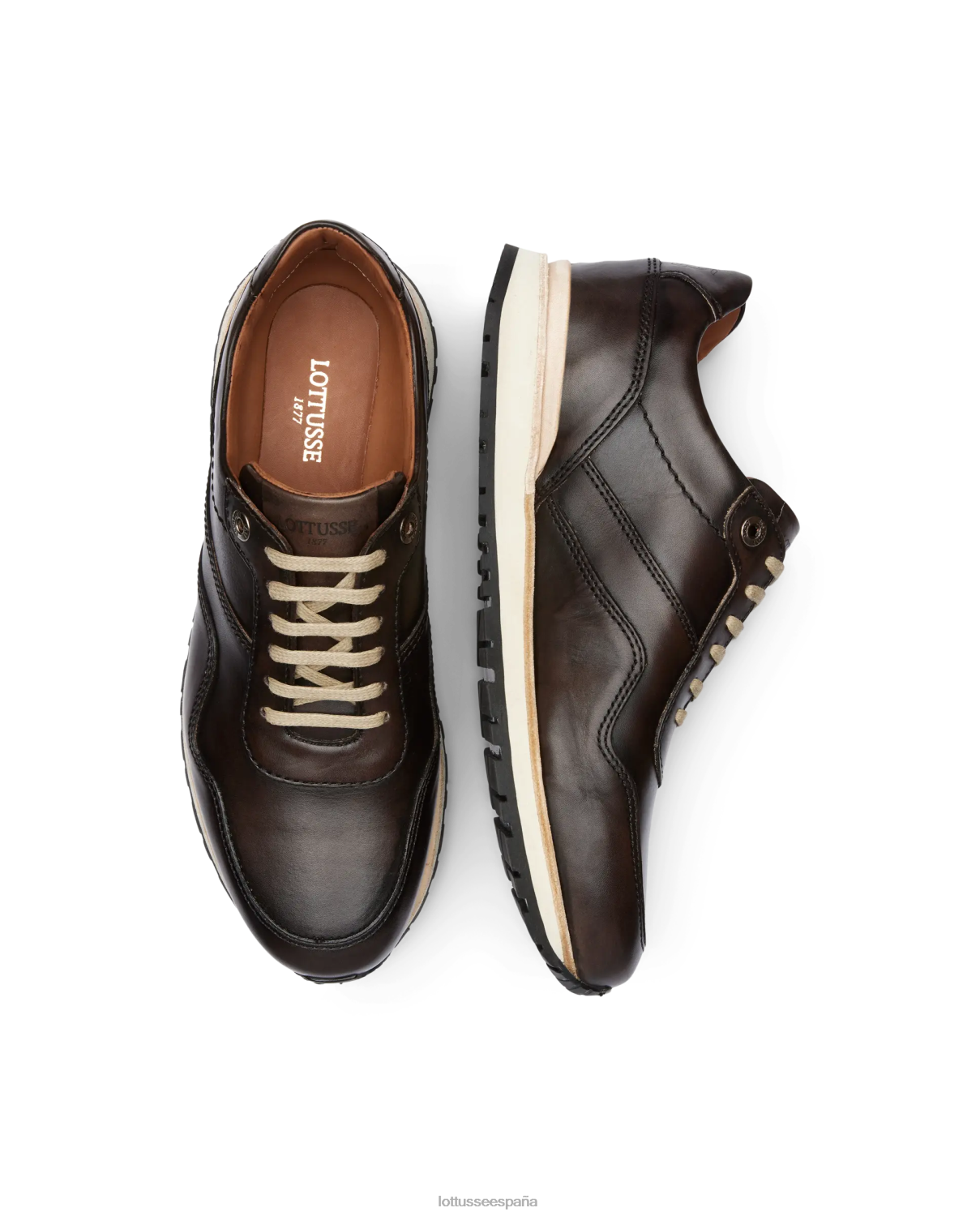 Lottusse zapatillas tokyo de becerro moca hombres calzado V40NX22