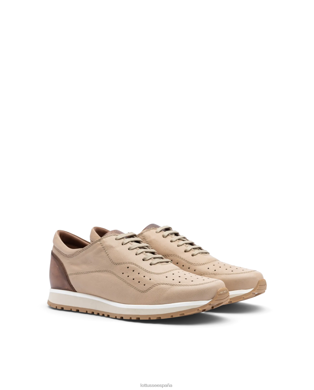 Lottusse zapatillas tokyo de piel de canguro natural beige hombres calzado V40NX105